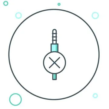 Line No audio jack icon isolated on white background. Audio cable for conne.. Stock Illustration