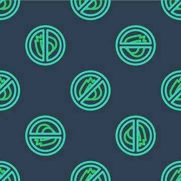 Line No fire icon isolated seamless pattern on blue background. Fire prohibit Stock Illustration