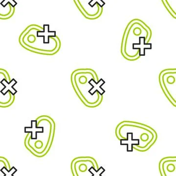 Line No meat icon isolated seamless pattern on white background. No fast fo.. Stock Illustration