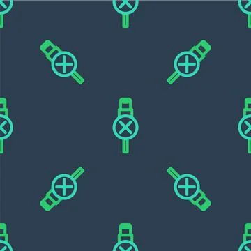 Line No usb cable cord icon isolated seamless pattern on blue background Stock Illustration