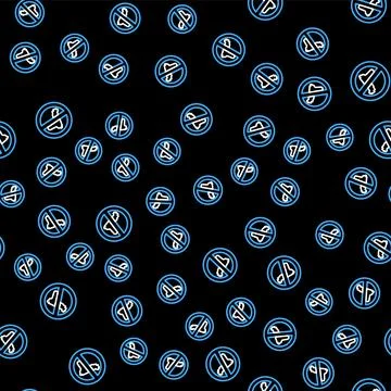 Line No war icon isolated seamless pattern on black background. The peace symbol Stock Illustration