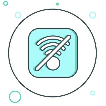 Line No Wi-Fi wireless internet network symbol icon isolated on white backg.. Stock Illustration