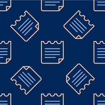 Line Notebook icon isolated seamless pattern on blue background. Spiral notep Stock Illustration