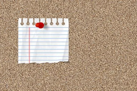 Line notes above the cork board Stock Photos
