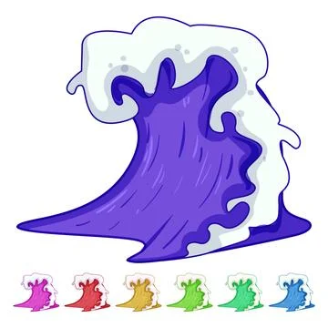 Line ocean waves cartoon vector graphic Stock Illustration