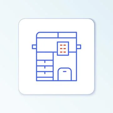 Line Office multifunction printer copy machine icon isolated on white background Stock Illustration