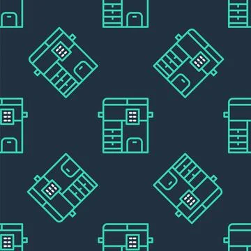 Line Office multifunction printer copy machine icon isolated seamless patte.. 스톡 일러스트