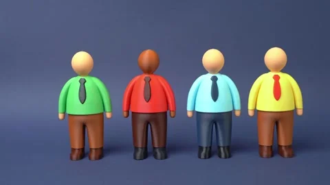 A line of office workers standing together. Corporate ethics, office culture and Stock Footage 335837017