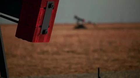 Line of Oil Pumps Rack Focus Stock-Footage 10554071