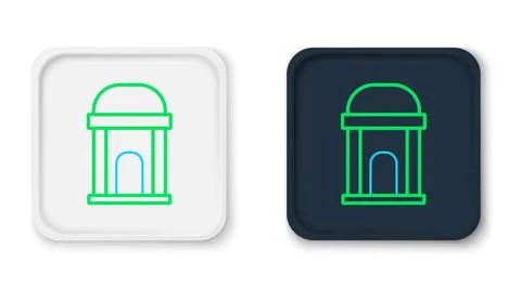 Line Old crypt icon isolated on white background. Cemetery symbol. Ossuary or Ilustración de archivo