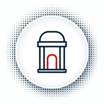 Line Old crypt icon isolated on white background. Cemetery symbol. Ossuary or Ilustración de archivo