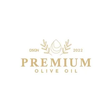 Line olive oil drop with leaf logo design, vector graphic symbol icon illus.. Stock Illustration