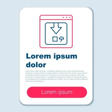 Line Online app delivery tracking icon isolated on grey background. Parcel イラスト素材