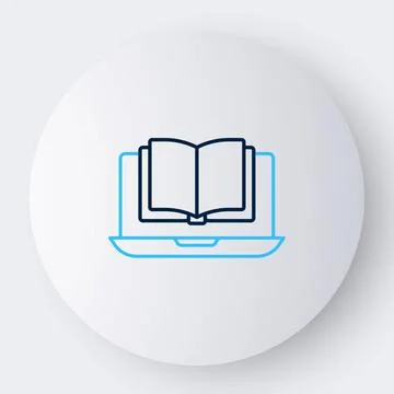Line Online class icon isolated on white background. Online education concept 스톡 일러스트