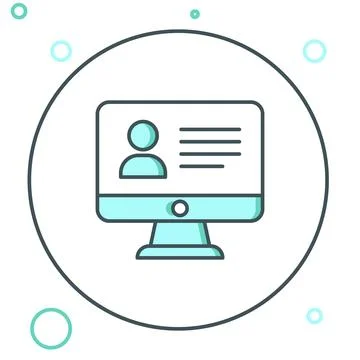 Line Online class icon isolated on white background. Online education conce.. Stock Illustration