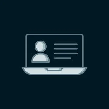 Line Online class icon isolated on black background. Online education conce.. Stock Illustration