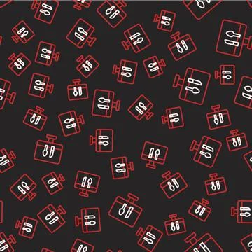 Line Online ordering and fast food delivery icon isolated seamless pattern on Stock Illustration