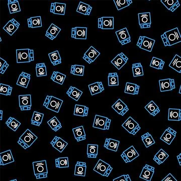 Line Online ordering and fast food delivery icon isolated seamless pattern on Stock Illustration