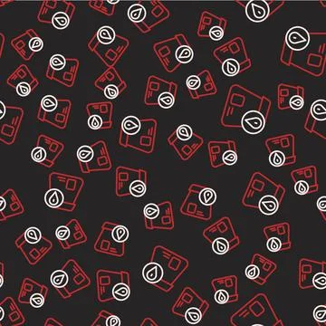 Line Online ordering and fast food delivery icon isolated seamless pattern on Stock Illustration