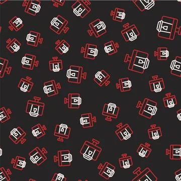 Line Online ordering and fast food delivery icon isolated seamless pattern on Stock Illustration