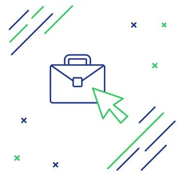 Line Online working icon isolated on white background. Freelancer man worki.. Stock Illustration