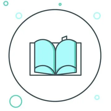 Line Open book icon isolated on white background. Colorful outline concept... Stock Illustration