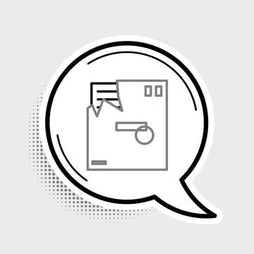Line Ordered envelope icon isolated on grey background. Email message letter Illustrazione stock