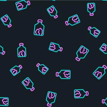 Line Ore mining icon isolated seamless pattern on black background.  Vector Stock Illustration