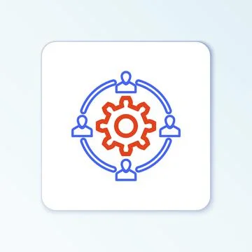 Line Outsourcing concept icon isolated on white background. Cooperation sign Stock Illustration