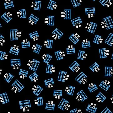 Line Pack of beer bottles icon isolated seamless pattern on black background Stock Illustration