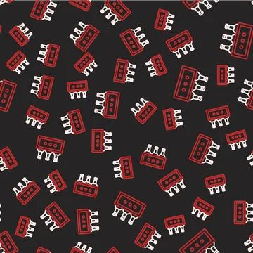 Line Pack of beer bottles icon isolated seamless pattern on black background Stock Illustration