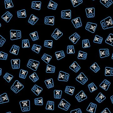 Line Pack full of seeds of a specific plant icon isolated seamless pattern on Illustrazione stock