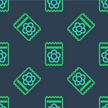 Line Pack full of seeds of a specific plant icon isolated seamless pattern on Stock Illustration