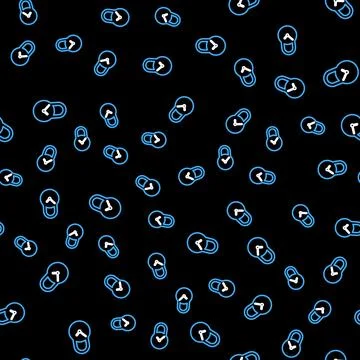 Line Padlock with clock icon isolated seamless pattern on black background. Time Stock Illustration