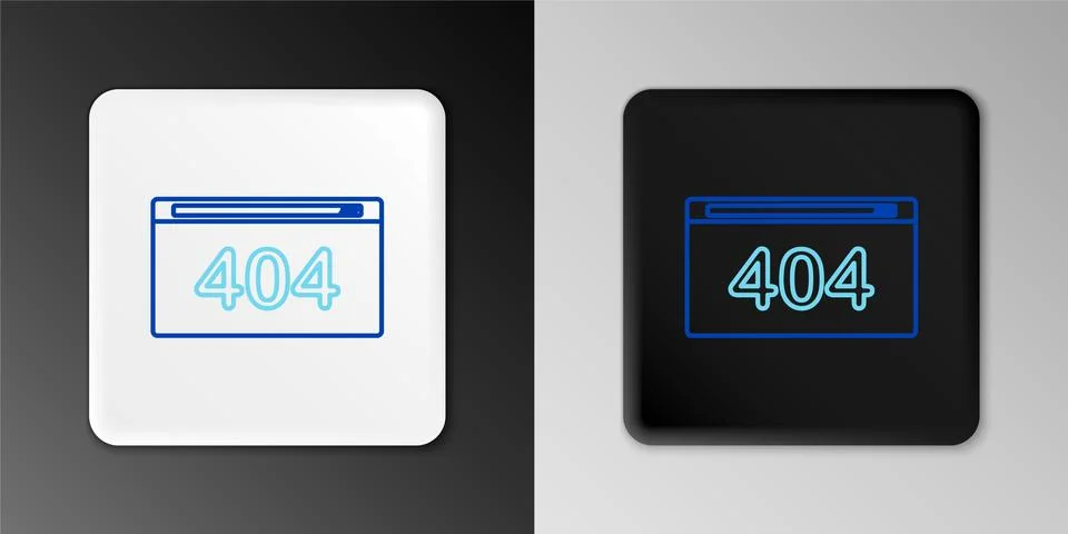 Line Page with a 404 error icon isolated on grey background. Template reports Stock Illustration