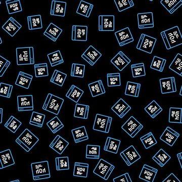 Line Page with a 404 error icon isolated seamless pattern on black background イラスト素材