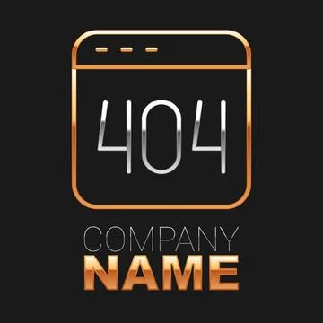 Line Page with a 404 error icon isolated on black background. Template reports Stock Illustration