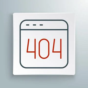 Line Page with a 404 error icon isolated on white background. Template reports 스톡 일러스트