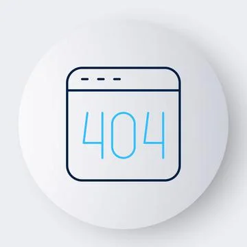 Line Page with a 404 error icon isolated on white background. Template reports Illustrazione stock