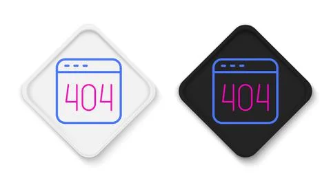 Line Page with a 404 error icon isolated on white background. Template reports Stock Illustration