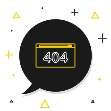 Line Page with a 404 error icon isolated on white background. Template repo.. 스톡 일러스트