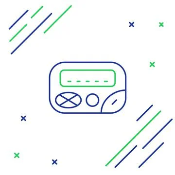 Line Pager icon isolated on white background. Vintage 1990s electronics Stock Illustration