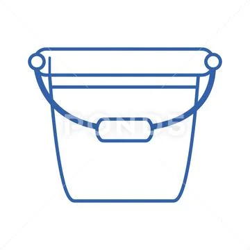Line pail plastic object to clean house Stock Illustration