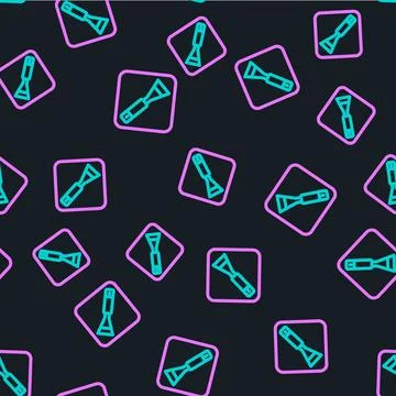 Line Paint brush icon isolated seamless pattern on black background. For the Illustrazione stock