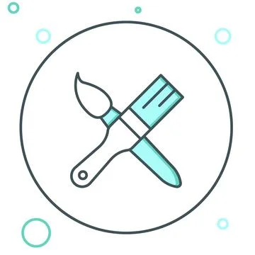 Line Paint brush icon isolated on white background. Colorful outline concep.. Stock Illustration