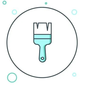 Line Paint brush icon isolated on white background. Colorful outline concep.. Stock Illustration