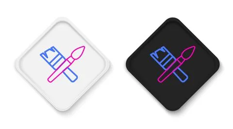 Line Paint brush icon isolated on white background. Colorful outline concep.. Stock Illustration