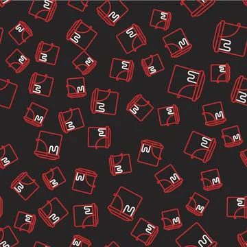 Line Paint bucket icon isolated seamless pattern on black background. Vector Stock Illustration