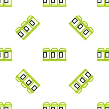 Line Paint spray can icon isolated seamless pattern on white background. Vector Illustrazione stock