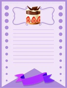 Line paper design with cake Illustration
